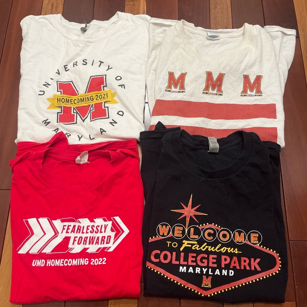 4 University of Maryland College Park t-shirts bundle size L #college #terps